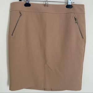 Brand new ANN TAYLOR LOFT tan colour back zip skirt